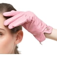 thumbnail image 1 of Women's Lambskin Leather Gloves Winter Warm Simple Long Fleece Lining Gloves, 1 of 7