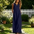 thumbnail image 6 of Women's Loose Casual Sleeveless Patchwork Long Dress Flowy Summer Midi, 6 of 8