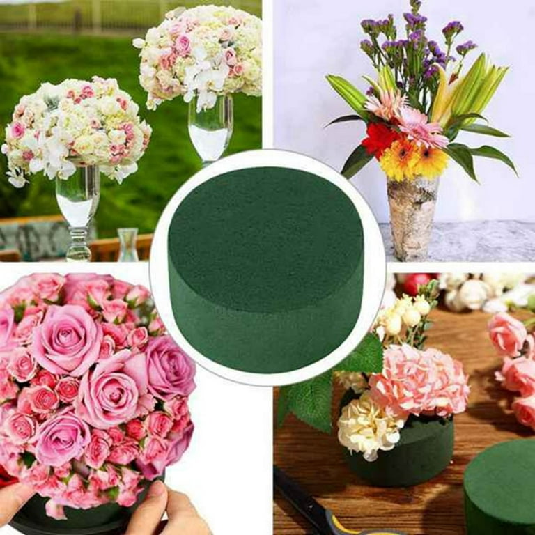 20 PCS Round Floral Foam,Green Wet Foam Block,Wet Florist Floral Foam Block  Flower Arrangement Supplies for Wedding Aisle Flowers,Party Decoration