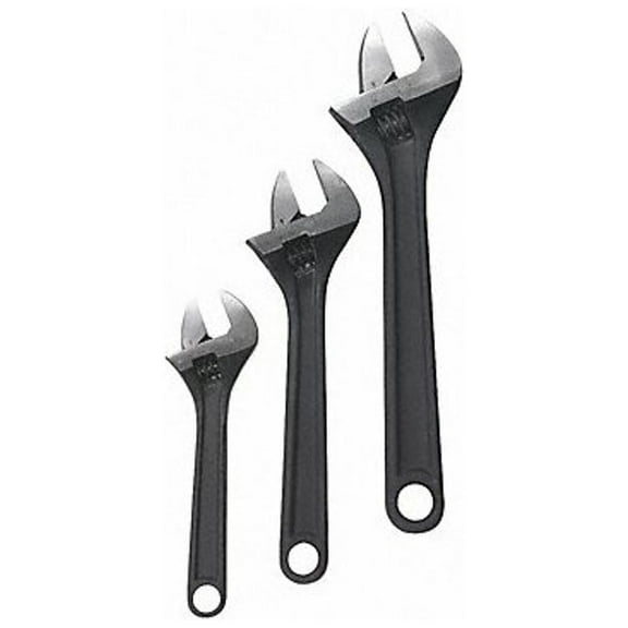 Westward 3-Piece Black Adjustable Wrench Set (6 in, 8 in, 10 in) 1NYB9