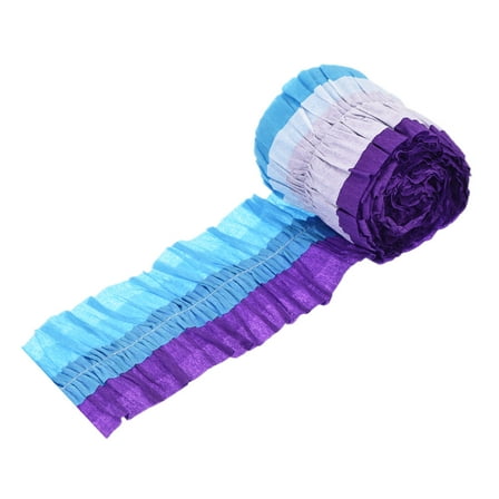 Uxcell Crepe Paper Streamers, 9.84ft Streamer Decoration Paper Blue, Purple, White