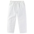 thumbnail image 5 of Gubotare Pants for Boys Uniform Youth Boy's Golf Pants Athletic Chino Flat Front Pants Kids School Uniform Clothes Size 9-10 (White,9-10 Years), 5 of 5