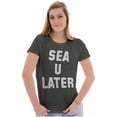 thumbnail image 4 of Funny Beach Lover Sea You Ocean Vibes Womens Fitted Plus Size Graphic Tee Brisco Brands 3X, 4 of 4