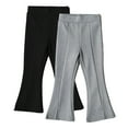 thumbnail image 4 of Godderr 2-10T Kids Girls Casual Flare Pants Leggings for Baby Spring Fall Solid Color Bottom Girls Waist Wide Trousers, 4 of 9