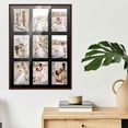 thumbnail image 5 of Modern Collage Picture Frames Wall Decor - 17.5x23.5 Brown Finish Photo Collage Frame with Black Mat For Nine 5x7 Photos , Includes UV Resistant Acrylic, Acid-Free Backing, Hanging Hardware, 5 of 8