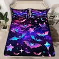thumbnail image 2 of Homewish Boys Girls Kawaii Bats Cats Whale Twin Sheet Sets 3pcs,Galaxy Starry Sky Twin Fitted Sheet Microfiber,Abstract Gradient Stars Print Breathable Flat Sheet,Lightweight Room Decor, 2 of 7
