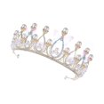 thumbnail image 2 of 1 corona de diamantes de imitación con incrustaciones de mariposa elegante hecho a mano perla corona tocado Tiara para boda fiesta de baile Cosplay kaili Sencillez, 2 of 5
