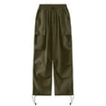 thumbnail image 4 of Cargo Pants Women Plus Size Womens Cargo Pants Baggy Stylish Jogger Fit With Pockets Casual Wear Cargo Sweatpants Green XXXXXL, 4 of 4