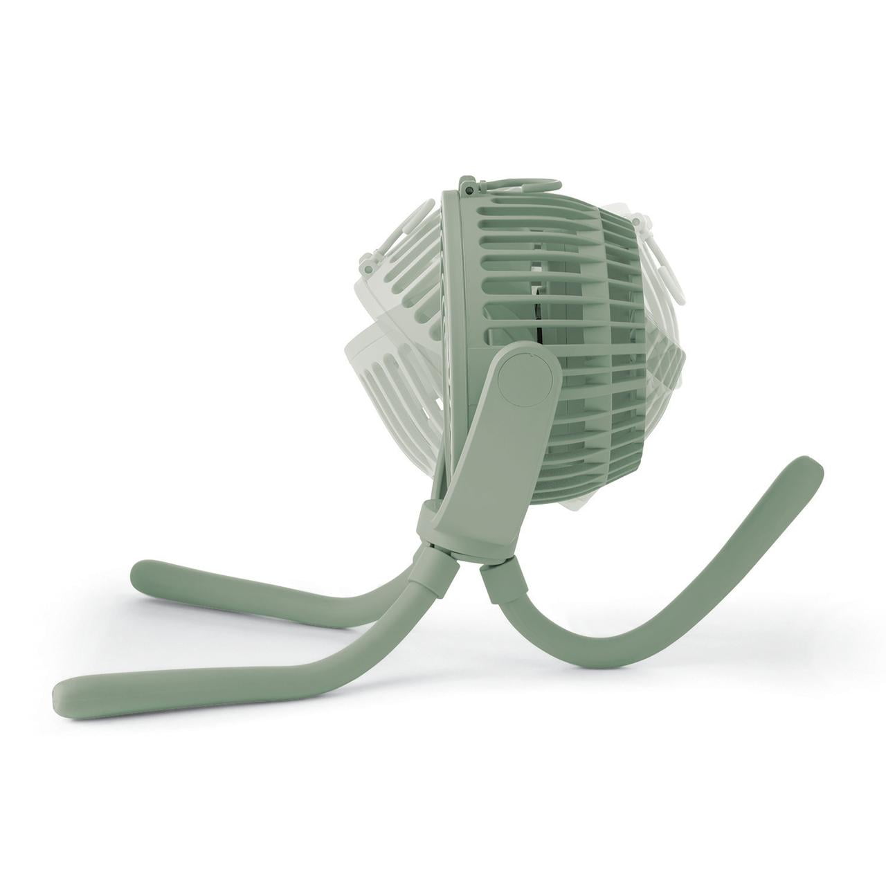 Mainstays Portable Rechargeable Fan with Flexible Tripod Legs for Stroller and Car Seat, Green River