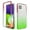 Red/Green Gradient, variant on Samsung Galaxy A22 5G Case With Built-in Screen Protector, Rosebono Hybrid Glitter Sparkle Transparent Colorful Gradient TPU Skin Cover 360 Protection Case For Samsung Galaxy A22 5G (Pink/Teal)