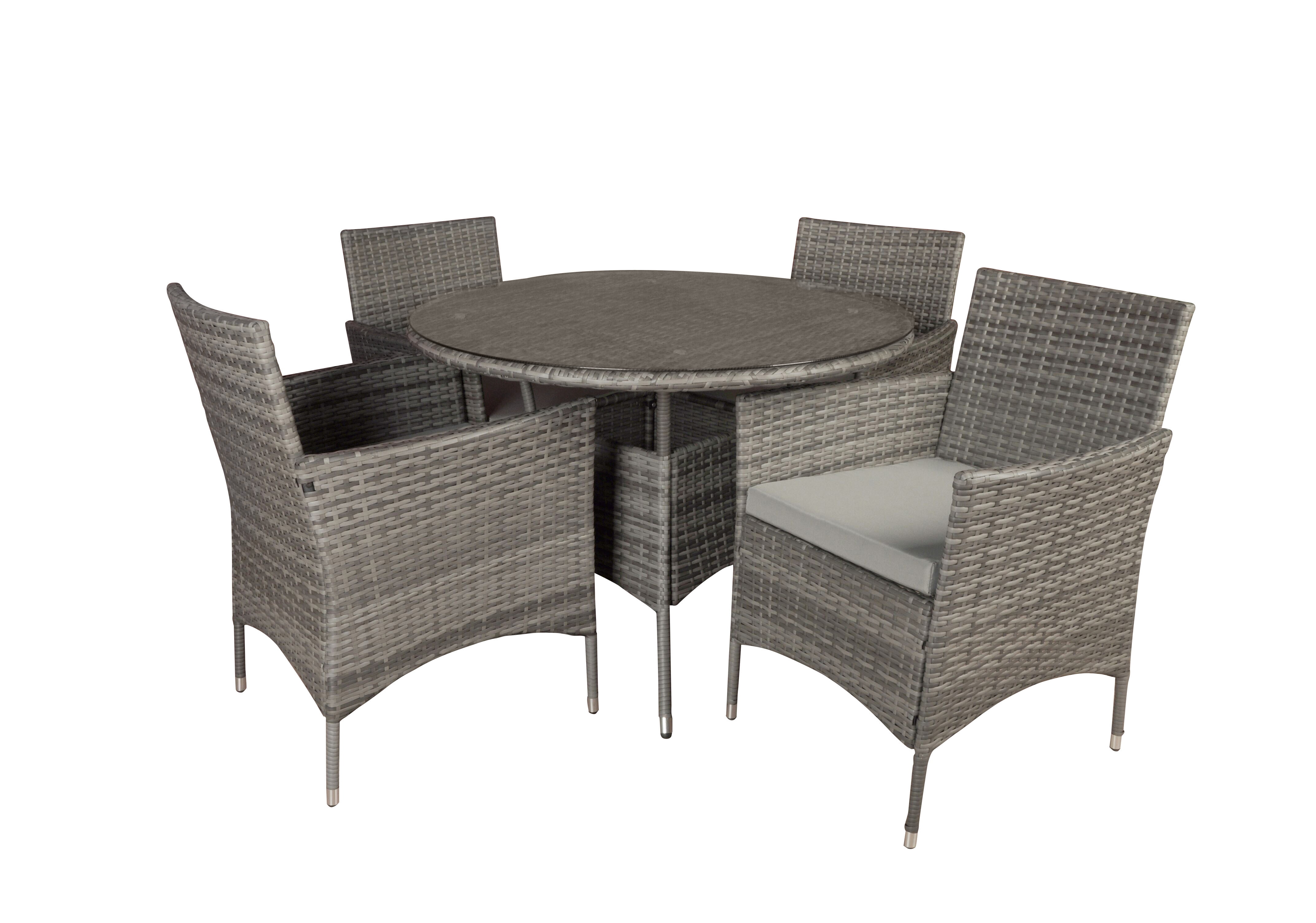 Outdoor Patio Table and Chairs Dining furniture Set (Grey) - Walmart.com