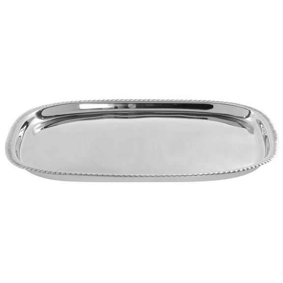 HUBERT Serving Tray with Gadroon Edge Stainless Steel Oblong - 17" L x 17" W x 3/4" H