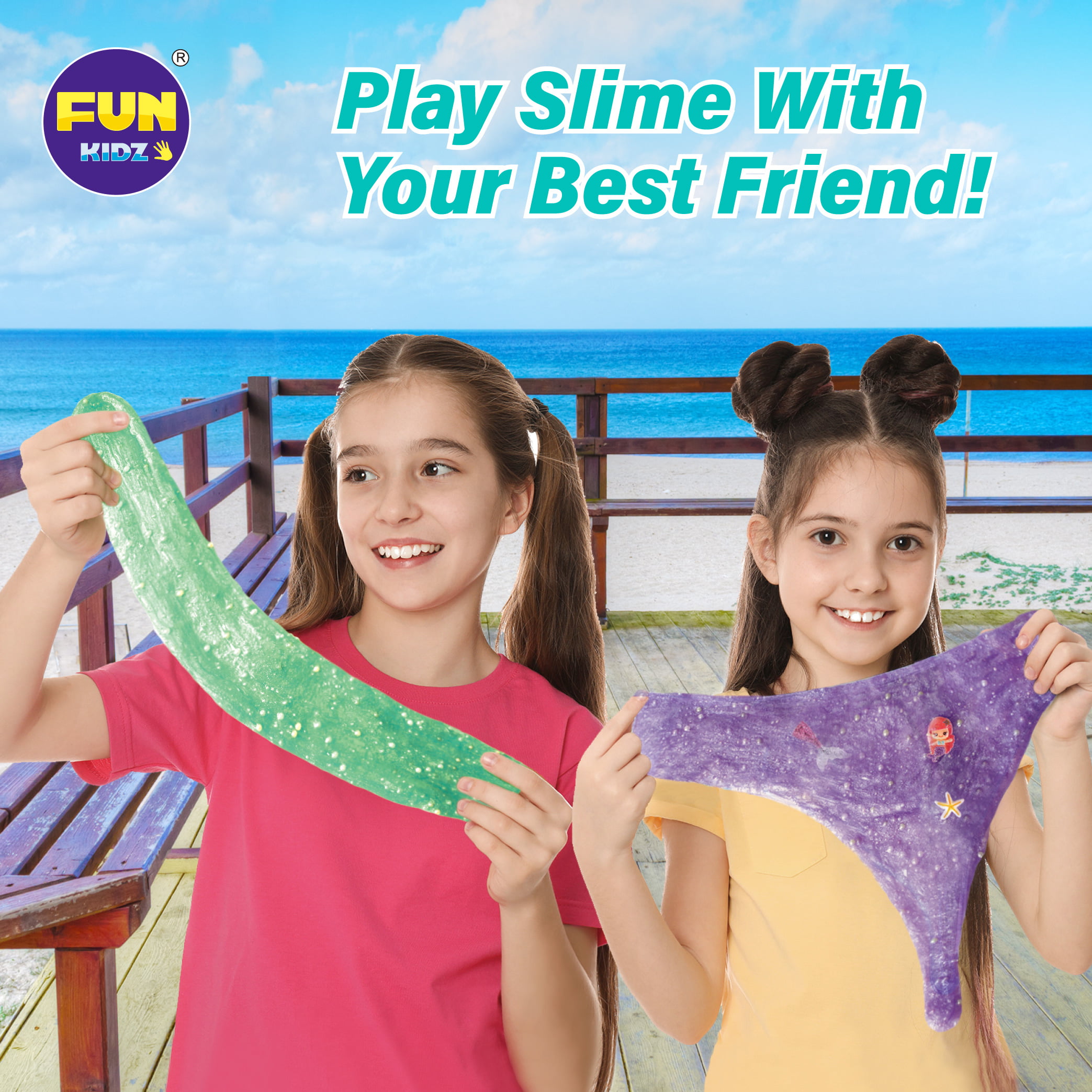 Gift Mermaid Slime Kit for Girls, FunKidz Shimmer Slime Making Kit for Kids  Age 8-12 DIY Soft Glitter Glossy Metallic Slime Toy