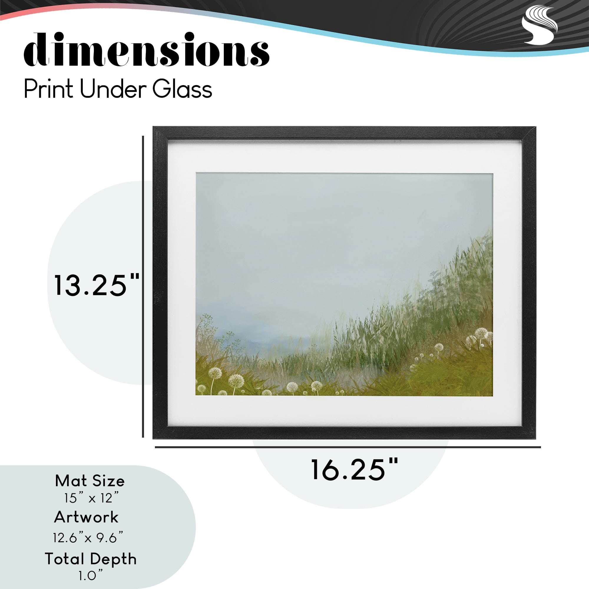 Misty Meadow Hill Black Framed Print Under Glass, design by Renel Peters