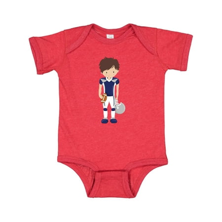 

Inktastic Cute Boy Brown Hair Rugby American Football Gift Baby Boy Bodysuit