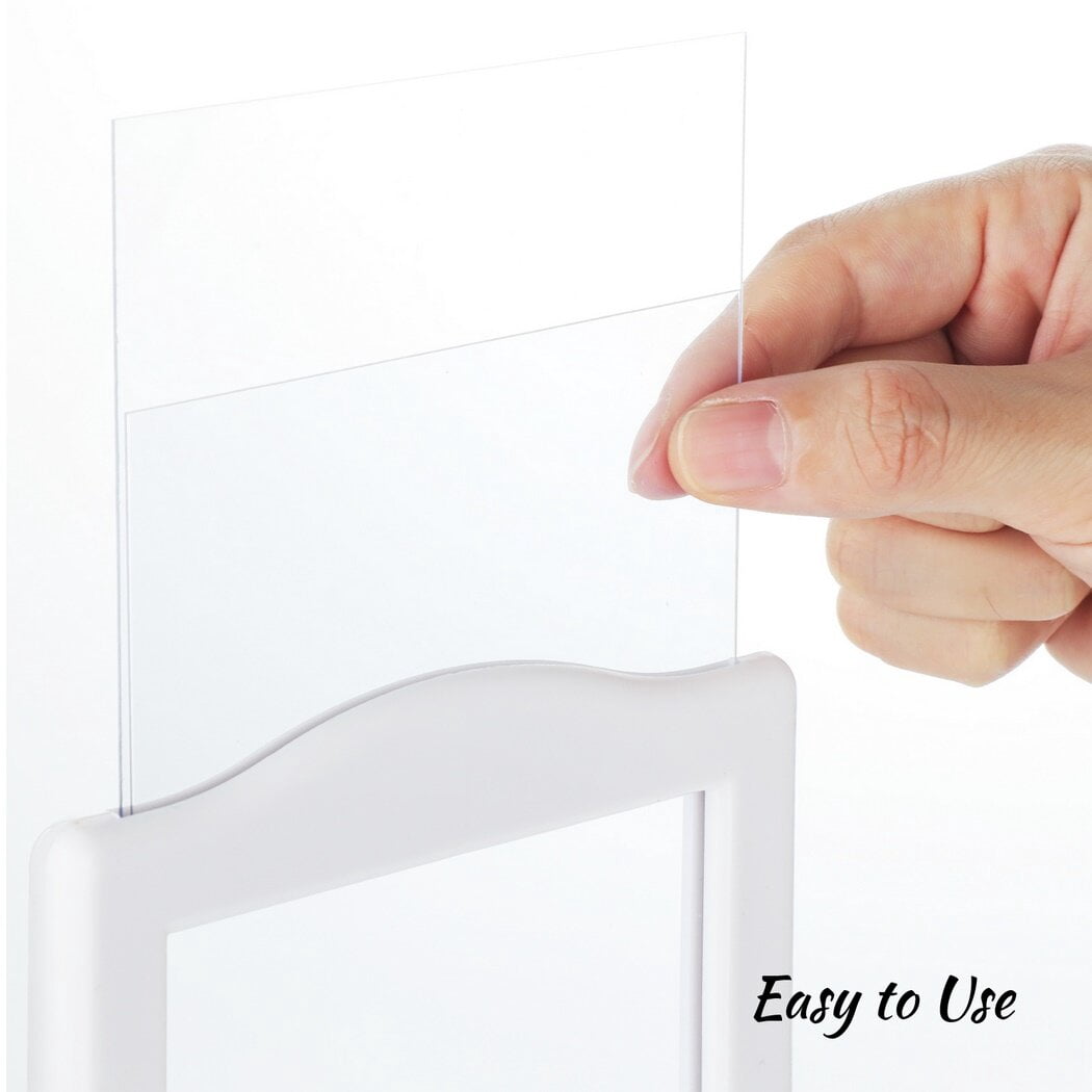 Double-sided Standing Picture Frame, 10Pcs Pedestal Display Vertical Photo Frames, Decor for Daily Wedding Bridal Shower Table Number(4 x 6inch)