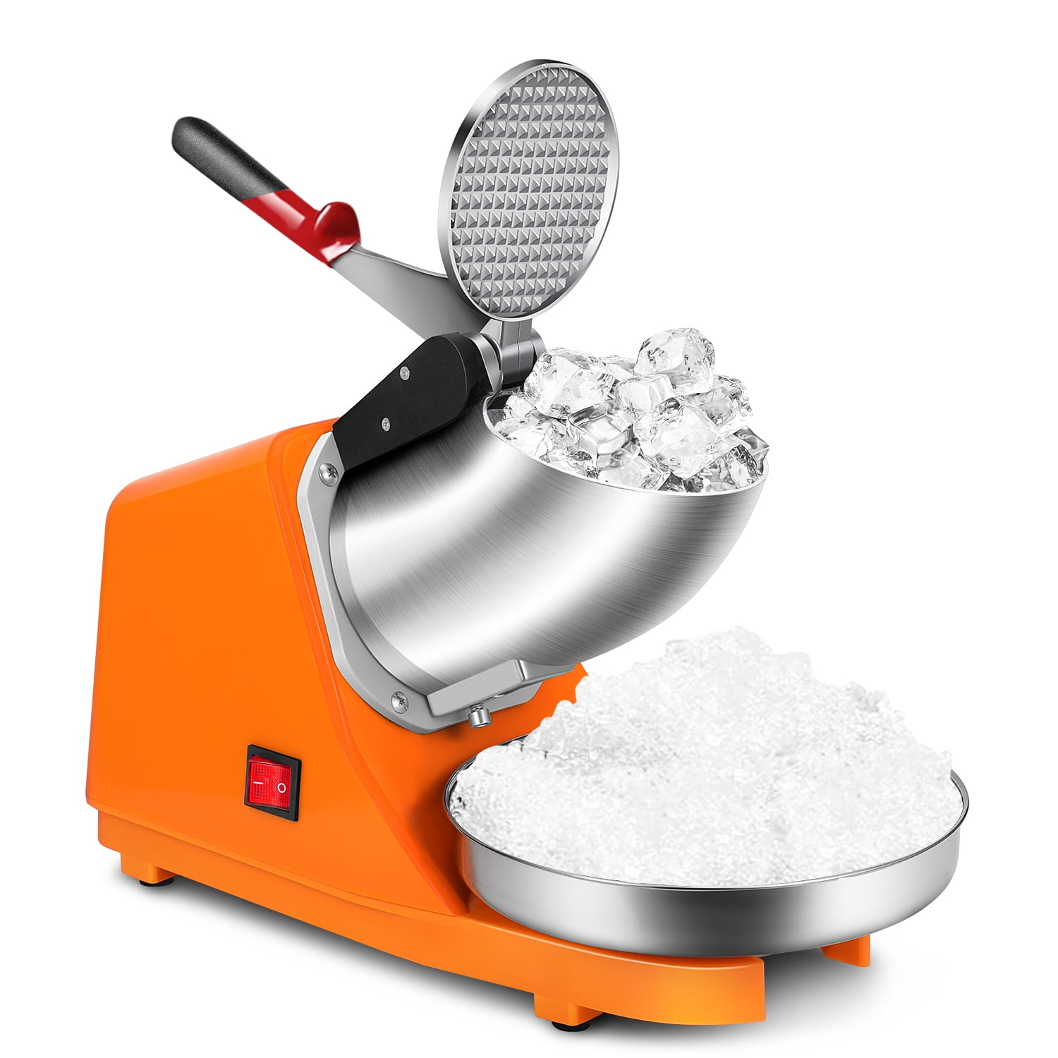 Electric Ice Shaver Crusher Machine (Orange) 300W Snow Cone Maker