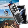 thumbnail image 6 of Compatible Metal Case for Samsung Galaxy Z Fold 4 Case 5G(2022),Military Grade Aluminium Shockproof Hinge Full Body Hard Protective Case for Galaxy Z Fold 4 Phone Case with Kickstand Men Silver, 6 of 14