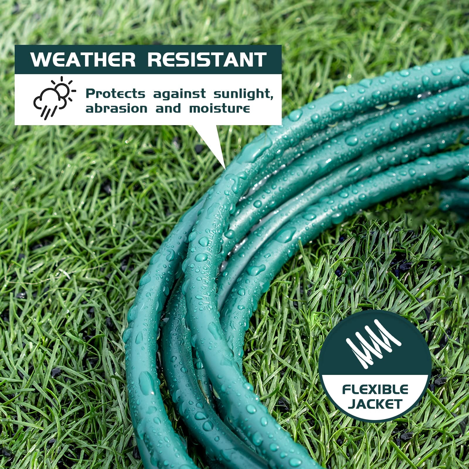 Extension Cord Green 40FT Standard Outdoor Indoor Power Cable