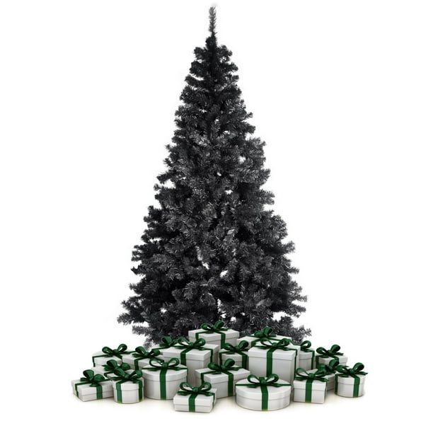 Aukfa 7.5ft Artificial Full Black Christmas Tree,Black Artificial Green