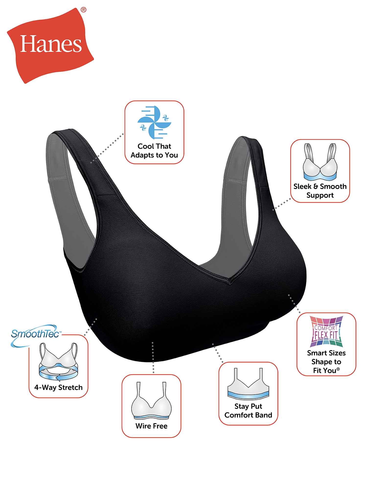 Hanes Comfort Evolution Wireless T-Shirt Bra photo 6