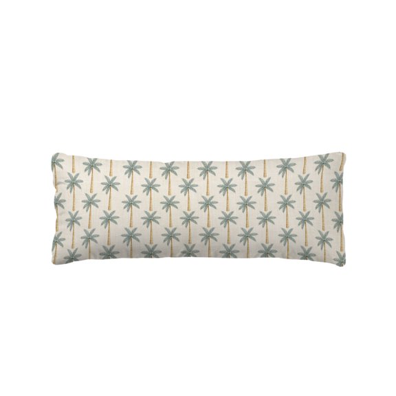 Grey Blue Palm Tree Body Pillow Cover 20 x 54 Inch Decorative Pillow Cover Summer Tropical Botanical Rustic Lumbar Pillowcase Seasonal Rectangle Cushion Case for Couch Sofa Bed Living Room