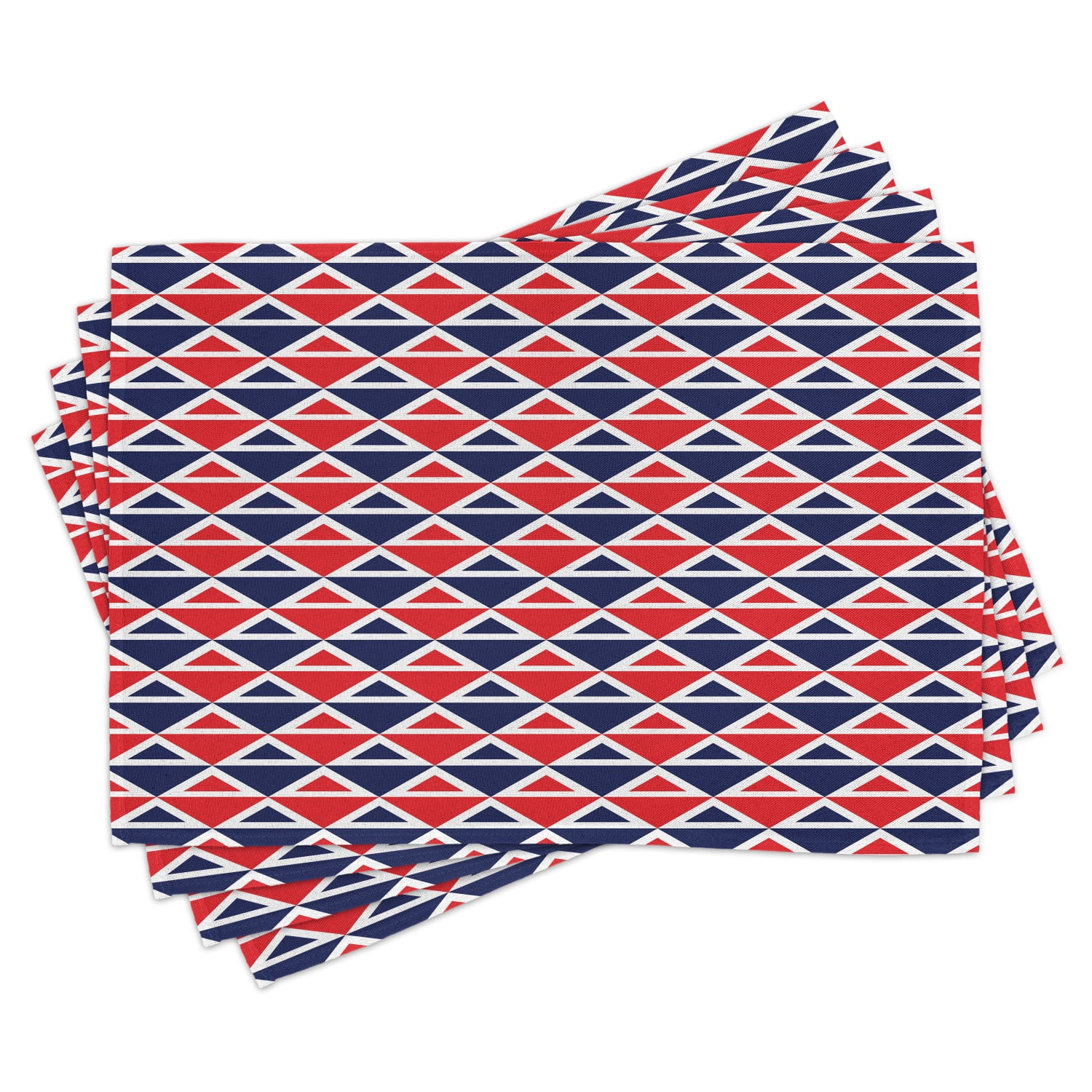 Americana Placemats Set of 4 USA Flag Inspired Abstract Pattern Squares