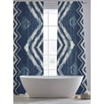thumbnail image 6 of Navy Blue Sheer Curtains 96 Inches Long 2 Panels Set, Window Sheer Curtains for Living Room/Bedroom, Vintage Tribal Abstract Geometric Tie Dye Art Light Filtering Rod Pocket Curtain 52''x96''x2, 6 of 8