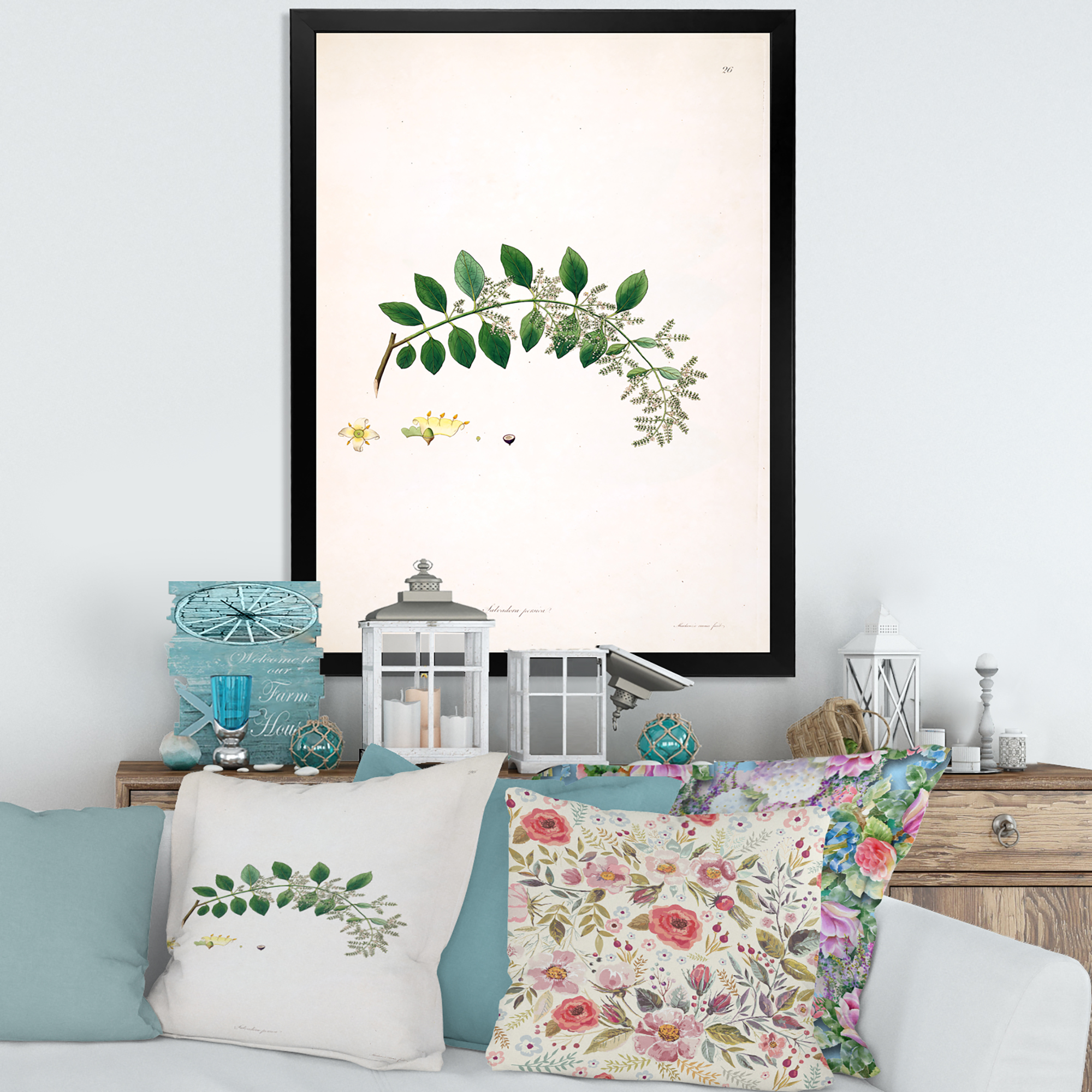 Designart 'Ancient Plant Life XVIII' Farmhouse Framed Art Print