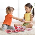 thumbnail image 6 of EagleStone Tea Party Set for Girls Pretend Play Strawberry Tin Teapot Set, 13-Piece, Pink Tea Set for Kids Toddlers, 6 of 8