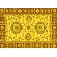 thumbnail image 1 of Ahgly Company Machine Washable Indoor Rectangle Oriental Yellow Traditional Area Rugs, 5' x 7', 1 of 4