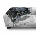 thumbnail image 3 of Cars Soft Flannel Fleece Throw Blanket, Classical Retro Vehicle Antique Convertible Prestige Old Fashion Revival, Cozy Plush for Indoor and Outdoor Use, 70" x 90", Black Pale Grey White, by Ambesonne, 3 of 6