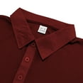 thumbnail image 5 of USNSM Men's Waffle Knit Shirts Casual Basic Long Sleeve Button Down T-Shirt Fashion Lapel Collar Slim Fit Soft Pullover Tops Wine S, 5 of 5