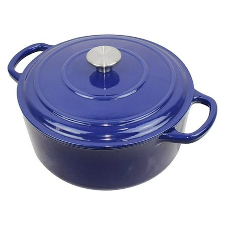 Cast Iron Enameled Pot/Casserole/Duch Oven 7 Qt. with Cover, Blue