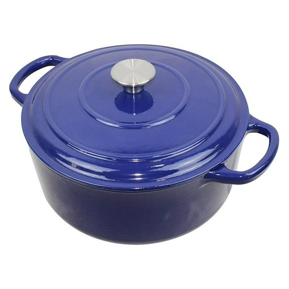 Cast Iron Enameled Pot/Casserole/Duch Oven 7 Qt. with Cover, Blue