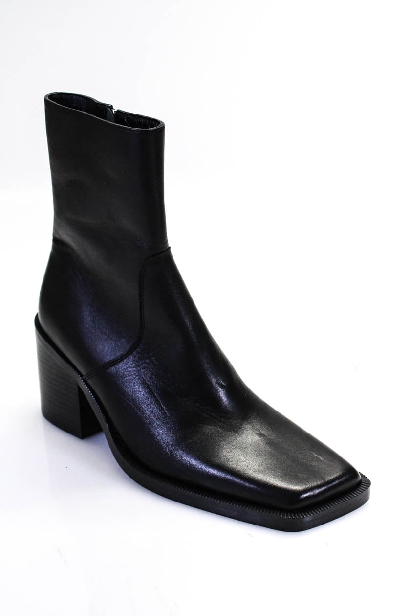 Tony Bianco Womens Square Toe Block Heel Ankle Boots Black 9 - Walmart.com
