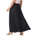 thumbnail image 5 of Cueply Women's Plus Size Maxi Skirt Elastic Tie Front Long A-line Flowy High Waist DrawstringSkirts with Pockets for Women, 5 of 9