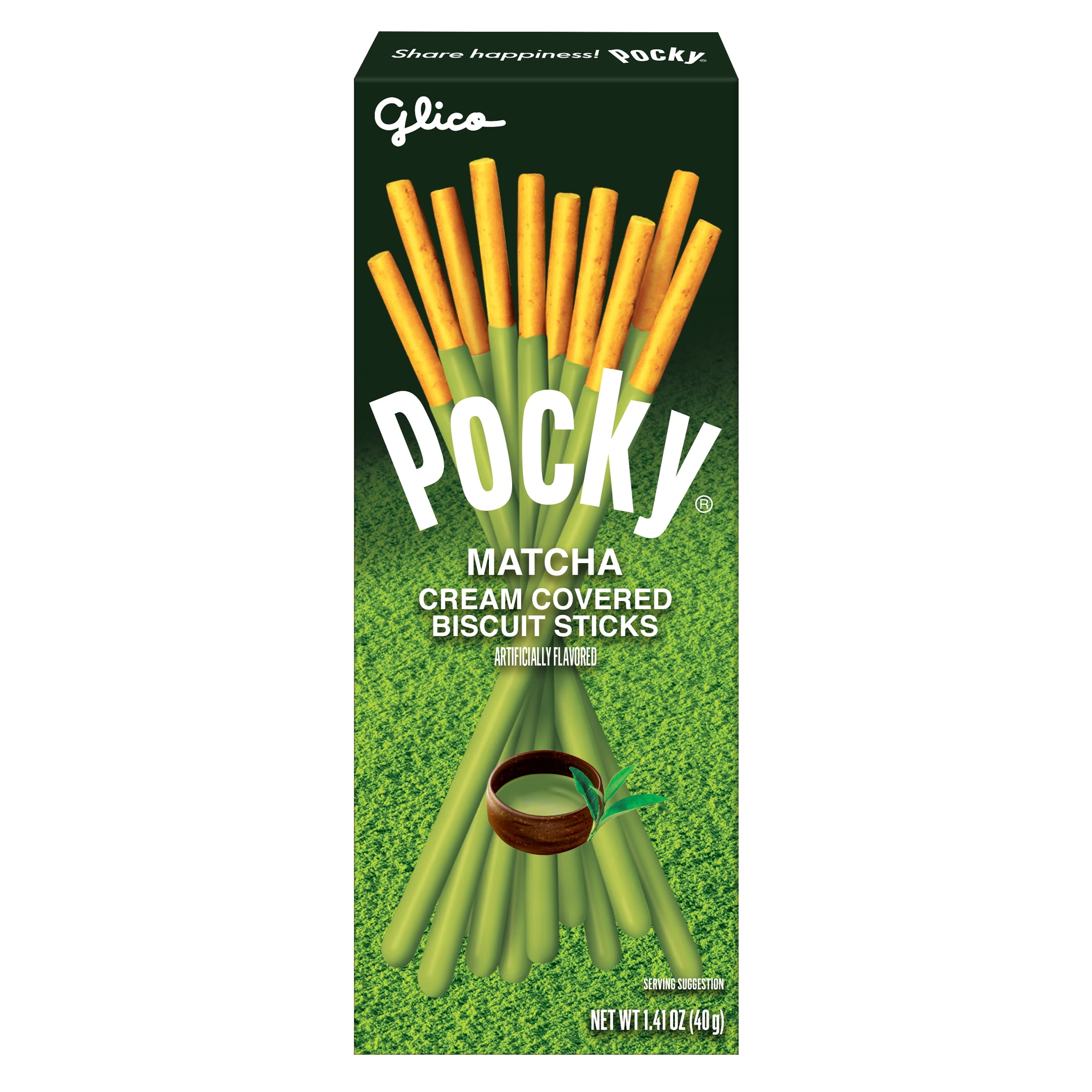 (5 pack) Glico Pocky Matcha Covered Biscuit Sticks, 1.41 oz