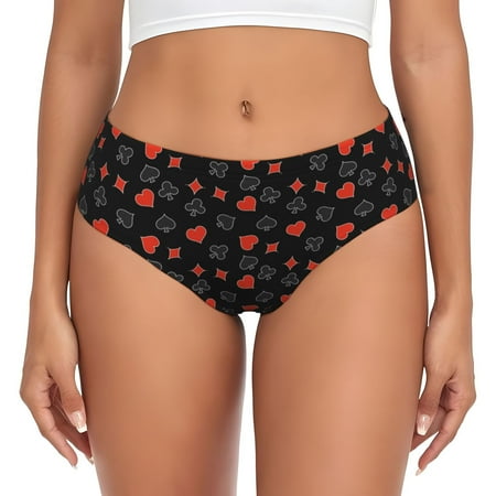 Womens Underwear - Poker Creative Symbols No Show Seamless Underwear for Women  Soft Stretch Womens Panties  Hipster Ladies Panties Bikini Underwear Briefs