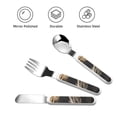 thumbnail image 3 of Gaeub Vintage Metal Dragon Print 3-Piece Children Knife Spoon Fork Set,Stainless Steel Child Flatware Set,Kids Utensils Set with Case for Lunch Box (Fork Spoon Knife Combo), 3 of 8