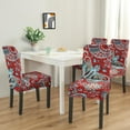 thumbnail image 2 of Artistic and Exotic Paisley Pattern Dining Chair Covers Set of 4 Bohemian Vintage Floral Ethnic Retro Design Washable Polyester Stretch Slipcovers Removable Protector for Classic Home, 2 of 7
