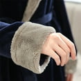 thumbnail image 6 of VANLOFE Unisex Warm Pajamas Household Clothes Solid Bathrobe Lengthened Night-robe Woman's Nightgown Casual Robes Navy Robes Sleepwear for Woman XL, 6 of 9