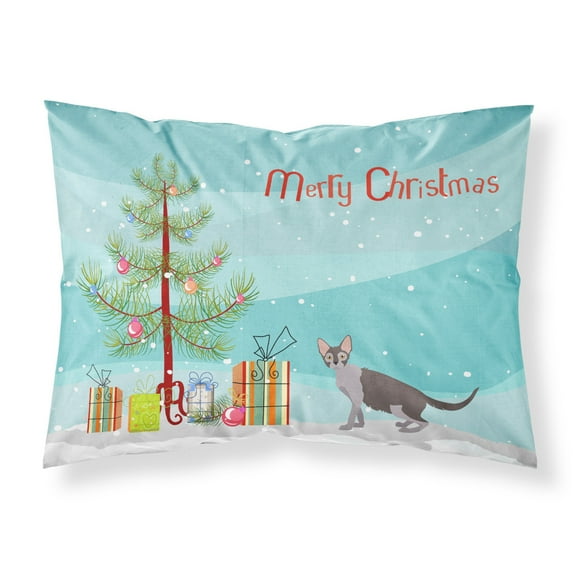 Lykoi 2 Cat Merry Christmas Fabric Standard Pillowcase