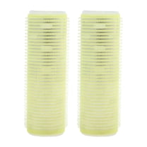 Unique Bargains 2 Pcs Cylindrical Heat-conducting Hair Rollers Light Yellow