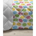 thumbnail image 3 of Easter Down Alternative Comforter, Black and White Pattern Hand Drawn Style Rabbits with Bowties and Patterned Eggs, Microfiber Quilt for All Season, 5 Sizes, Black White, by Ambesonne, 3 of 3