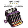 thumbnail image 2 of Small Genuine Leather Wallet For Women, Rfid Blocking Credit Card Holder(Deep Purple), 2 of 6