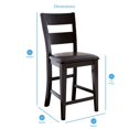 thumbnail image 4 of Victoria Solid Wood Brown Vinyl Counter Dining Chair in Espresso Cherry Finish, 4 of 4