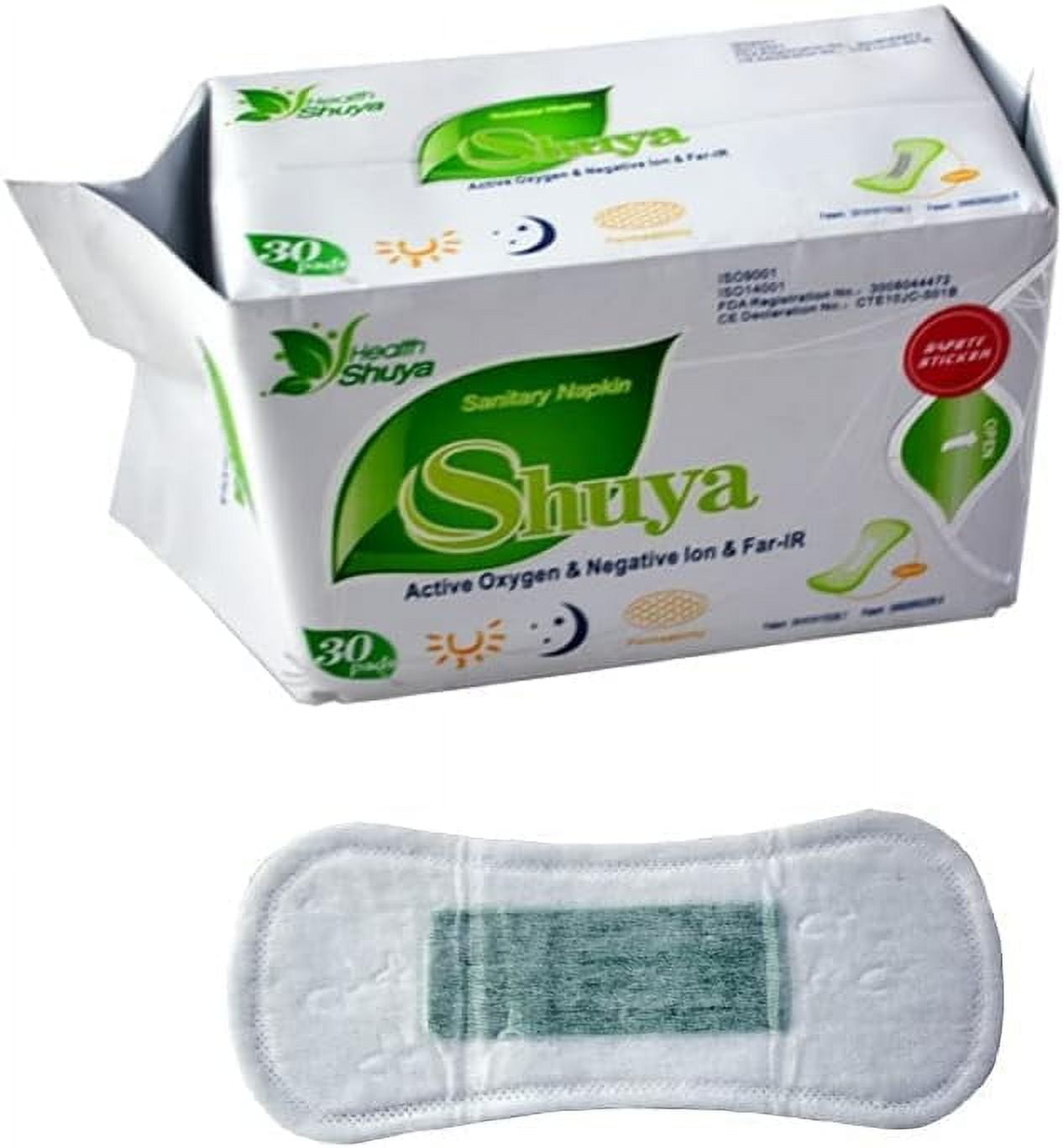 10 Packs SHUYA Natural Cotton Anion Panty Liners for Women Without Wings,Sanitary Napkin Negative ion Pads, Chlorine Free, Herbal Scented