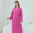 thumbnail image 7 of Clearance! Cqxid525 Womens Plush Soft Robe Ladies Men Couple Cloth Robe Sleepwear White Blue Polyester Dressing Gown Kimono Bath Robe Bathrobe for Hotel Home Shower Spa House Long Robe for Women 1PC, 7 of 7