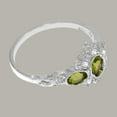 thumbnail image 4 of LBG English Made 14k White Gold Natural Peridot & Diamond Womens Statement Ring - Size 10.5, 4 of 5